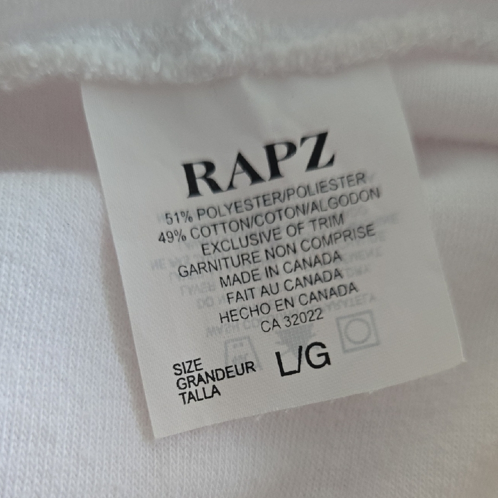 RAPZ White Hooded Terry Robe/Jacket with Drawstring Closure - Picture 2 of 13